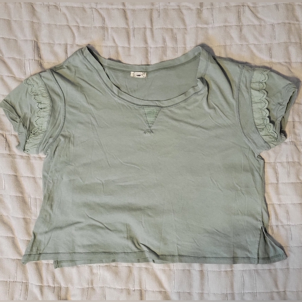 Free People Green Crop Top